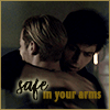 shadowhunters - jalec hugging in 3x08, text: safe in your arms